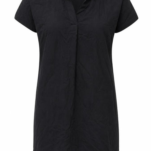 Marks and Spencer Womens Black Viscose Shirt Dress Size 10 V-Neck Pullover