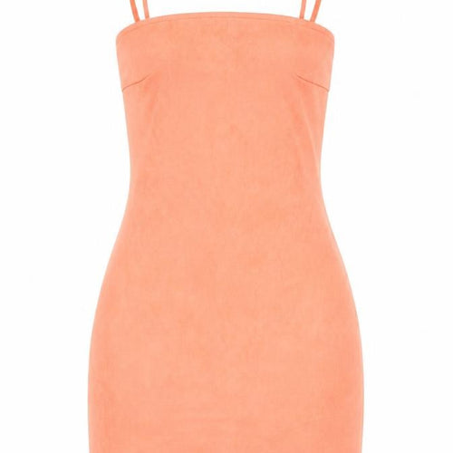In the Style Womens Orange Polyester Slip Dress Size 8 Square Neck Tie