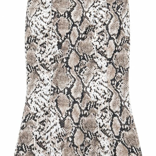 Studio Womens Brown Animal Print Polyester Trumpet Skirt Size 12 Zip - Snakeskin Pattern