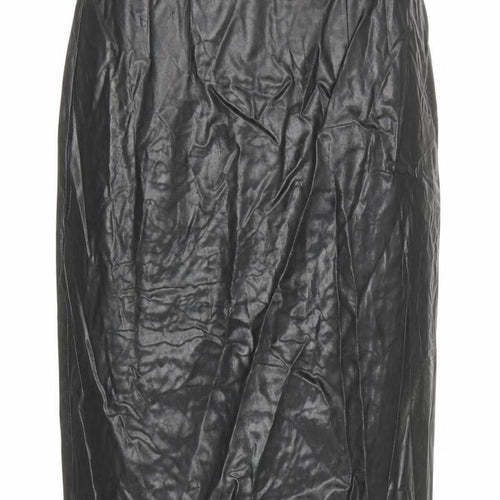 French Connection Womens Black Cotton Straight & Pencil Skirt Size 10 Zip