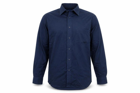 Peter England Mens Blue Cotton Button-Up Size 16.5 Collared Button
