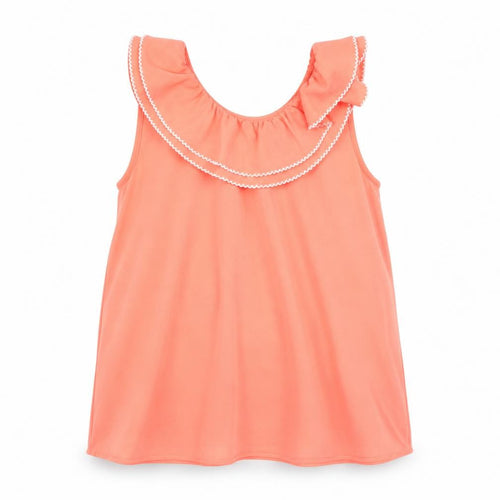 Outside The Lines Girls Pink Polyacrylate Fibre Basic Blouse Size 13 Years Scoop Neck Button