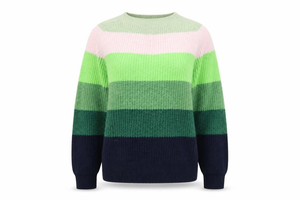 Marks and Spencer Womens Multicoloured Round Neck Striped Acrylic Pullover Jumper Size XS