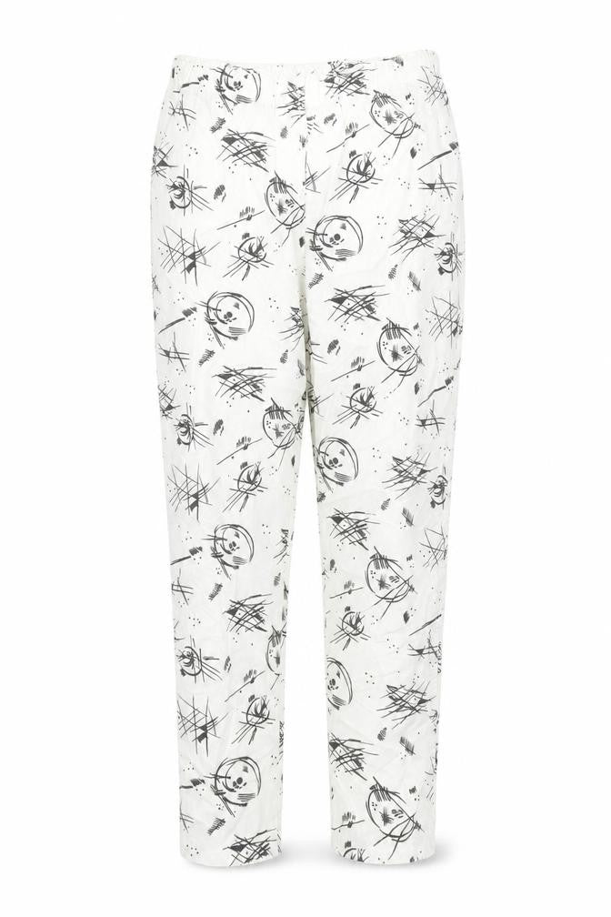 Preworn Womens White Geometric Cotton Jogger Trousers Size XS Regular