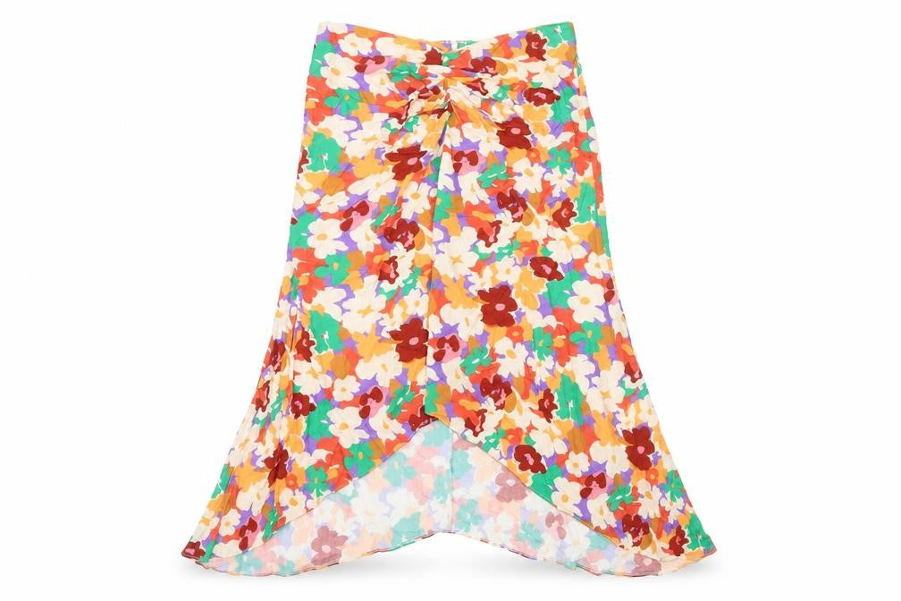 ASOS Womens Multicoloured Floral Viscose Flare Skirt Size 10 Zip