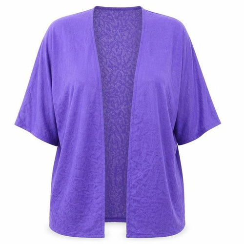 Anthology Womens Purple V-Neck Geometric Polyester Shrug Jumper Size 12
