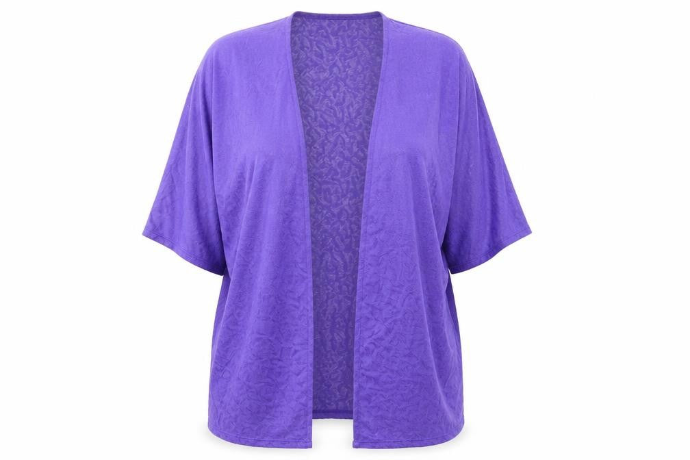 Anthology Womens Purple V-Neck Geometric Polyester Shrug Jumper Size 12