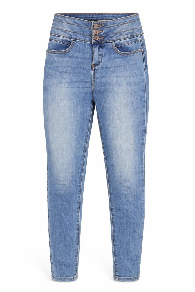 Denim & Co. Womens Blue Cotton Skinny Jeans Size 6 Regular Zip