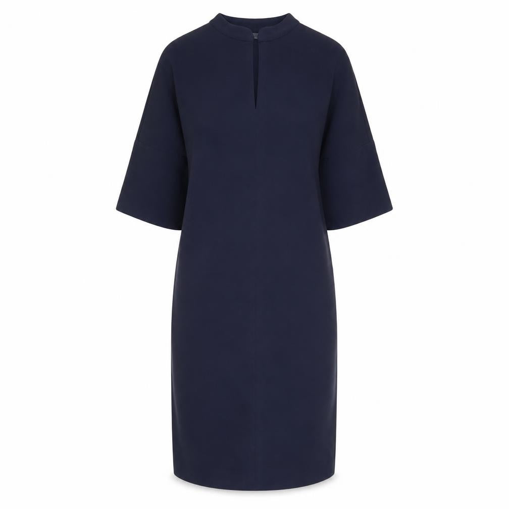Jager Womens Blue Polyester Pencil Dress Size 6 V-Neck Hook & Eye