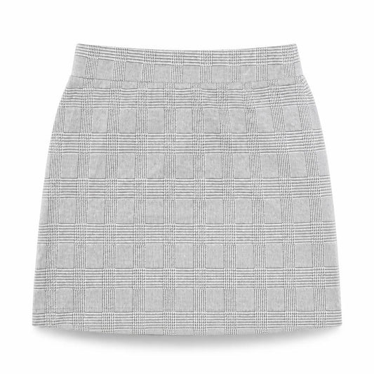 New Look Girls Grey Geometric Polyester A-Line Skirt Size 12-13 Years Regular Zip