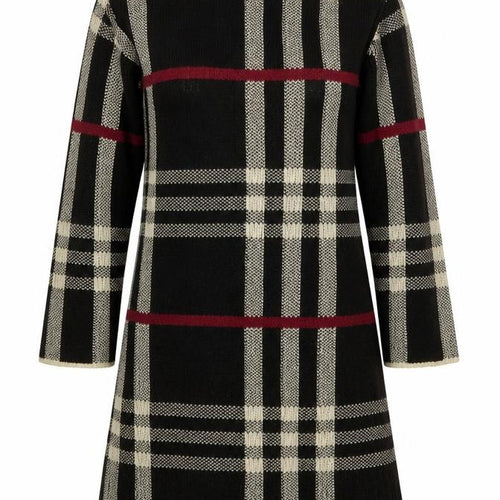 Gazelle Womens Black Geometric Acrylic Jumper Dress One Size Roll Neck Pullover