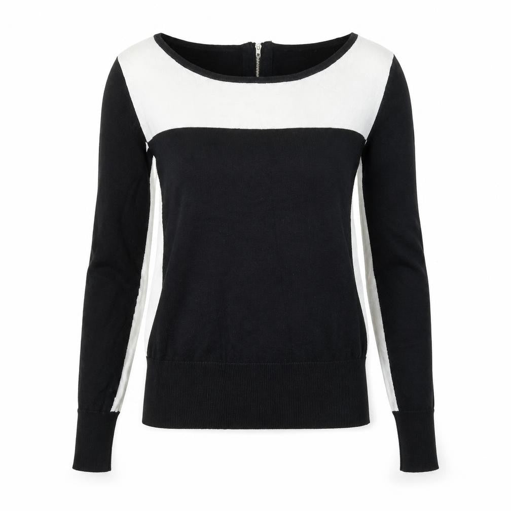 Front view of Oasis women’s black round neck cotton jumper, size S