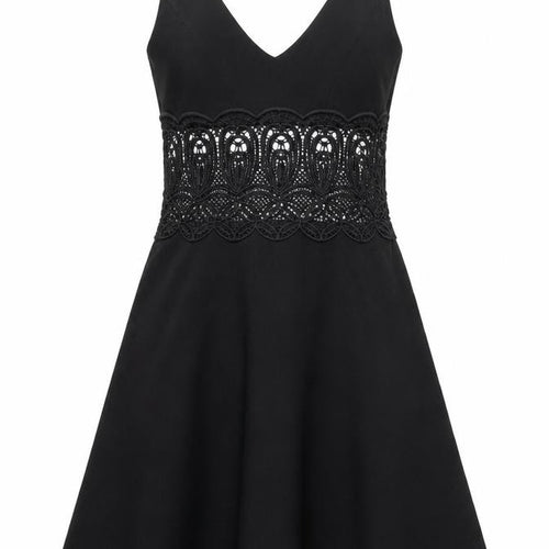 Miss Selfridge Womens Black Geometric Polyester Trapeze & Swing Size 6 V-Neck Zip