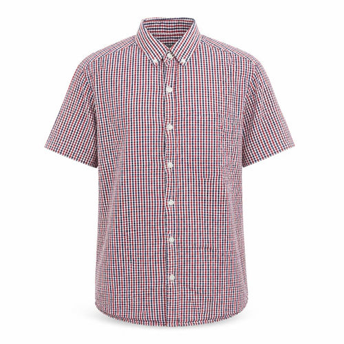 Primark Mens Red Plaid Cotton Button-Up Size M Collared Button