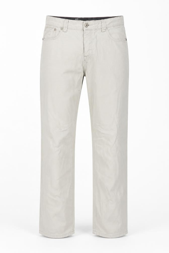 Easy Mens Beige Cotton Straight Jeans Size 32 in L28 in Regular Button