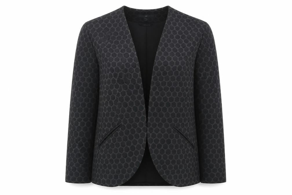 Front view of H&M women’s black geometric jacket blazer, size S