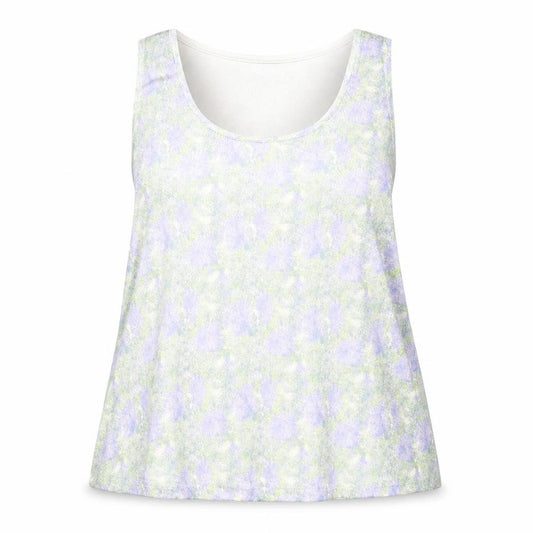 Front view of Marks & Spencer women’s green polyester basic tank, size UK 12, scoop neck