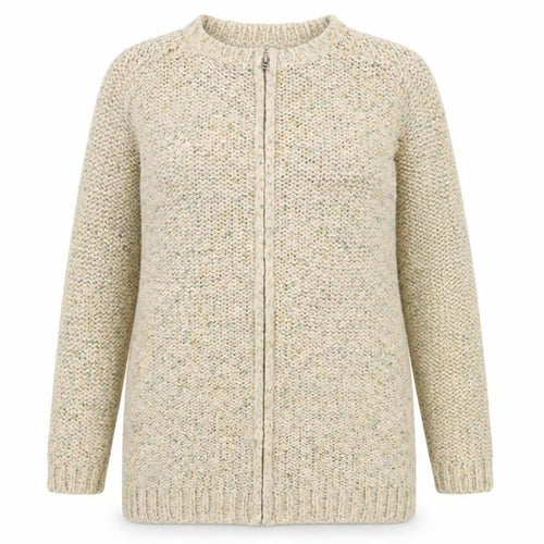 Topshop Womens Multicoloured Scoop Neck Acrylic Full Zip Jumper Size 8