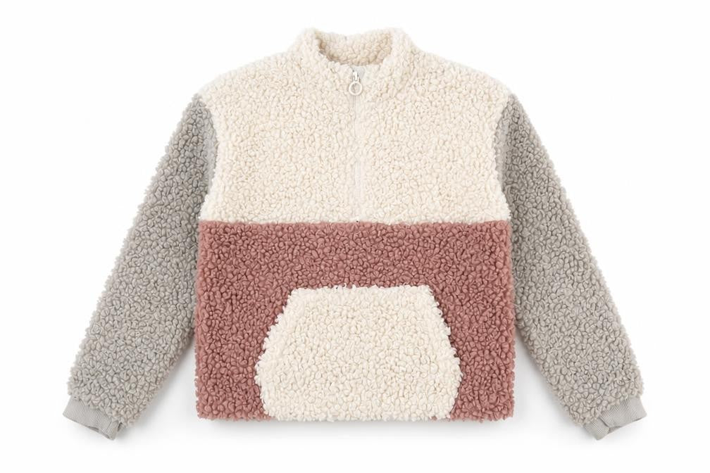 Front view of Nutmeg girls’ multicoloured polyester pullover sweatshirt, size 10-11, years zip