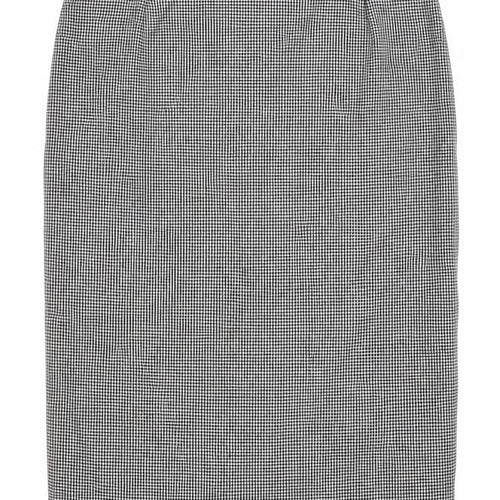 Preworn Womens Grey Plaid Polyester Straight & Pencil Skirt Size 41 in Zip