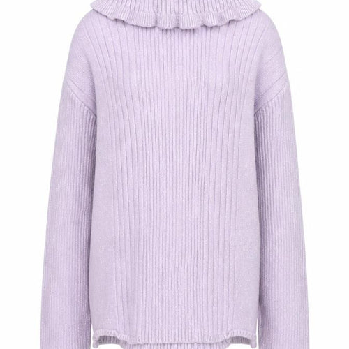 F&F Girls Purple Roll Neck Cotton Pullover Jumper Size 5-6 Years Pullover