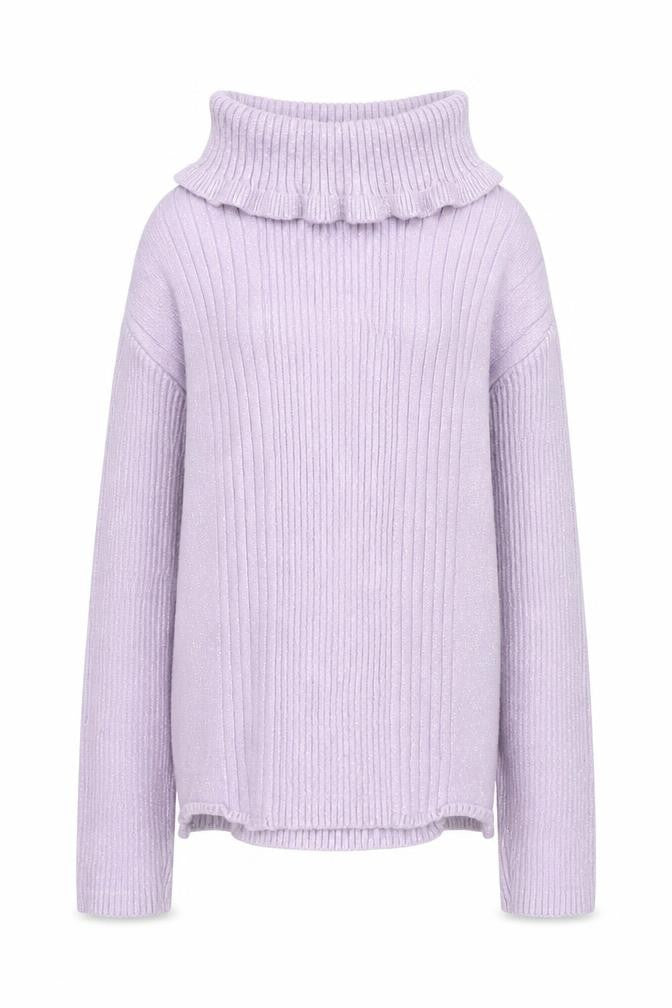 F&F Girls Purple Roll Neck Cotton Pullover Jumper Size 5-6 Years Pullover