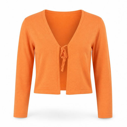 Daisy Street Womens Orange V-Neck Polyester Cardigan Jumper Size 10
