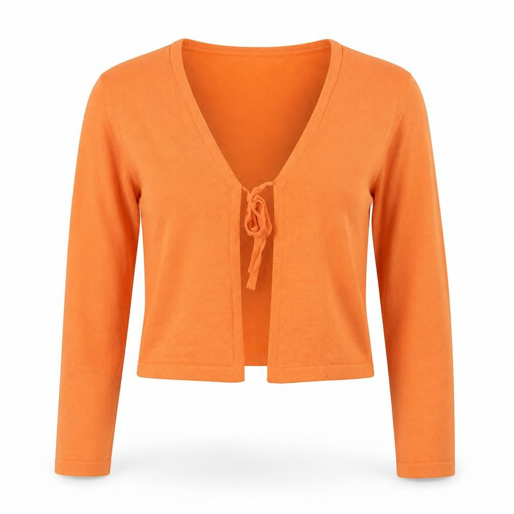 Daisy Street Womens Orange V-Neck Polyester Cardigan Jumper Size 10