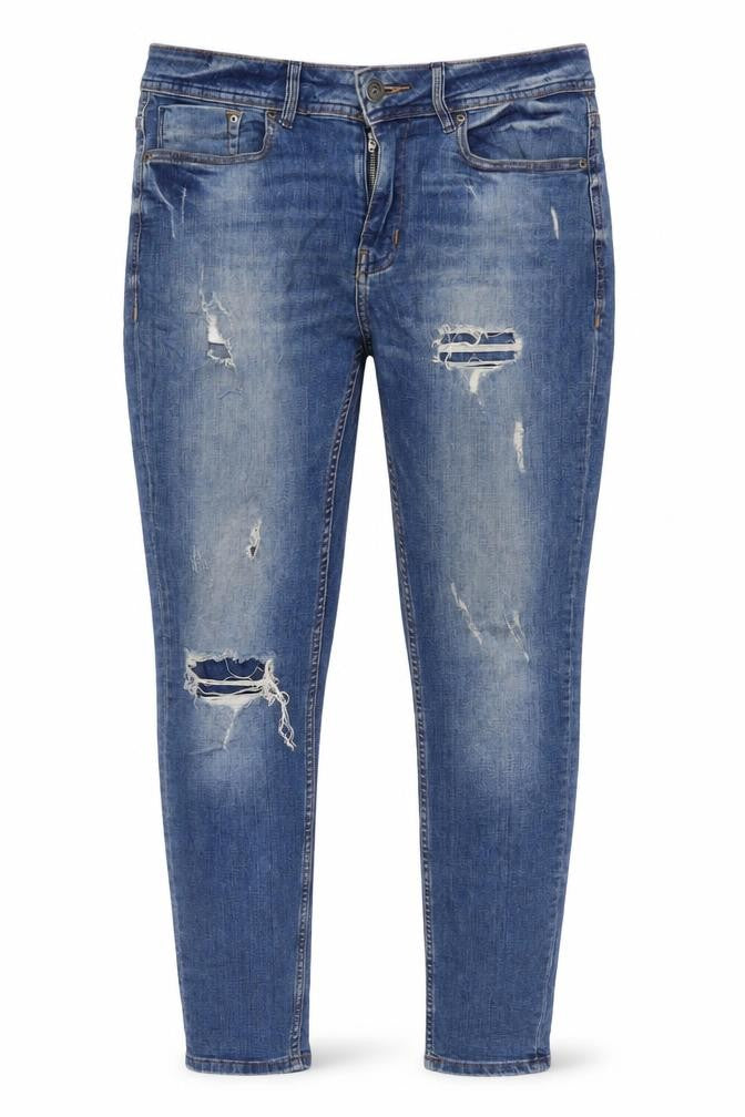 LFTDNM Womens Blue Cotton Skinny Jeans Size 12 Regular Zip