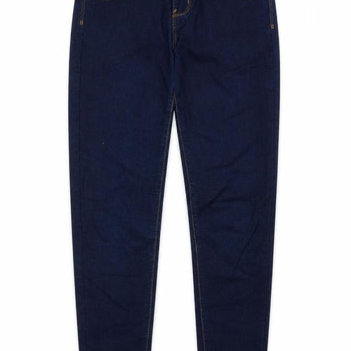 Denim & Co. Womens Blue Cotton Skinny Jeans Size 6 Regular Button