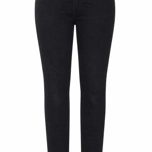 H&M Womens Black Cotton Skinny Jeans Size 12 Regular Zip