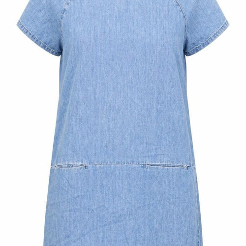 Topshop Womens Blue 100% Cotton A-Line Size 8 Round Neck Zip