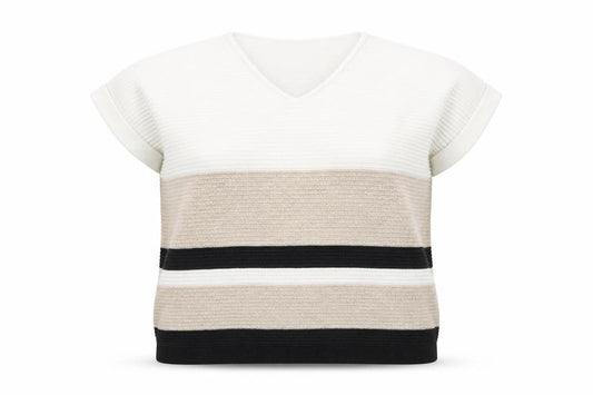 Front view of F&F women’s white v-neck viscose jumper, size UK 12