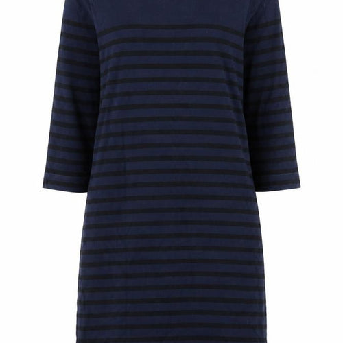 Uniqlo Womens Blue Striped Cotton Shift Size S Round Neck Pullover