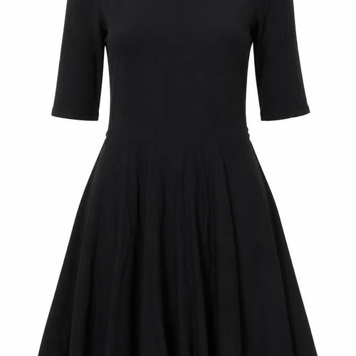 Apricot Womens Black Viscose Trapeze & Swing Size S Boat Neck Zip
