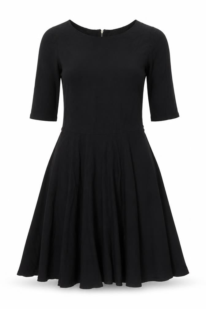 Apricot Womens Black Viscose Trapeze & Swing Size S Boat Neck Zip