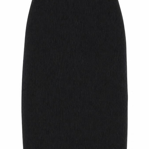 Preworn Womens Black Polyester Straight & Pencil Skirt Size 12 Zip