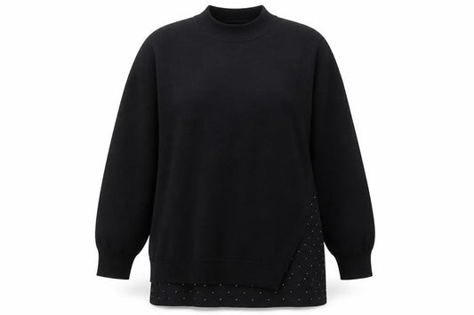 Front view of Next women’s black round neck viscose jumper, size M