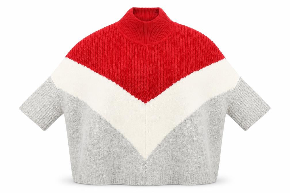 Front view of Marks & Spencer women’s grey high neck acrylic jumper, size M