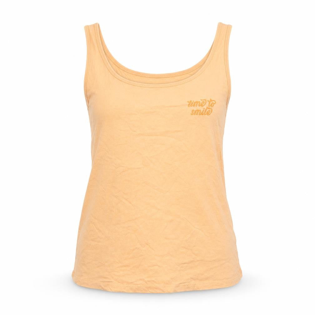 Front view of Pep&Co women’s orange cotton basic tank, size M, scoop neck