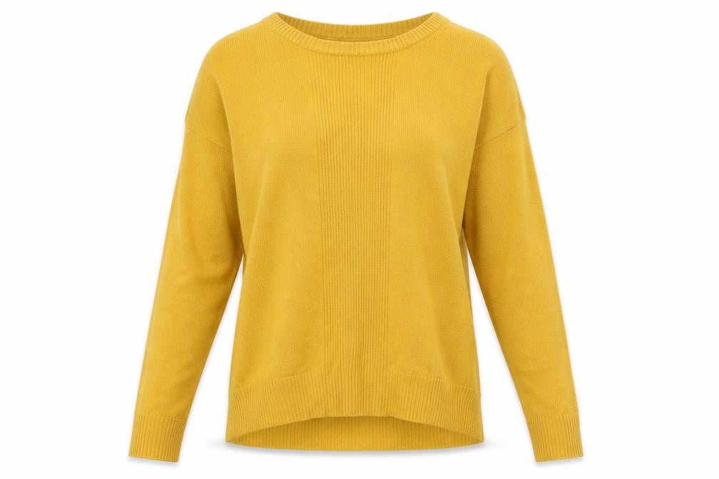Select Womens Yellow Scoop Neck Acrylic Pullover Jumper Size L