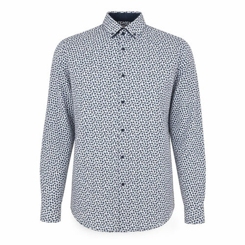 Primark Mens White Floral Cotton Button-Up Size M Collared Button