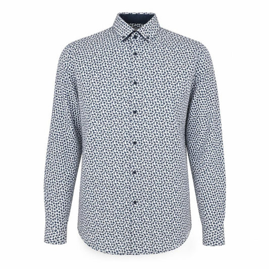 Primark Mens White Floral Cotton Button-Up Size M Collared Button