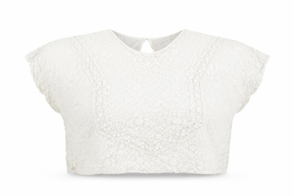Zara Womens White Geometric Polyester Cropped Tank Size M Sweetheart