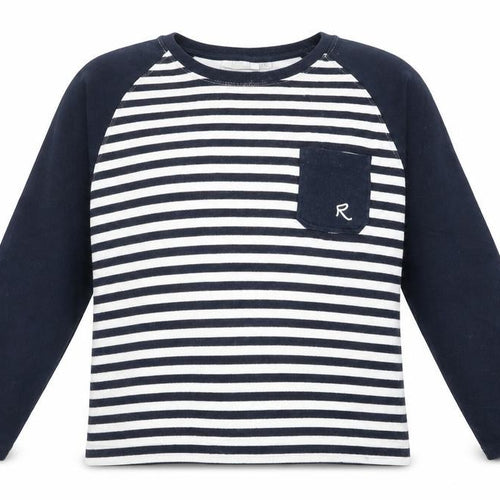 Ricci Womens Blue Round Neck Striped Cotton Pullover Jumper Size XL