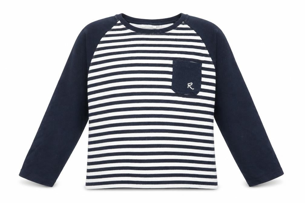 Ricci Womens Blue Round Neck Striped Cotton Pullover Jumper Size XL