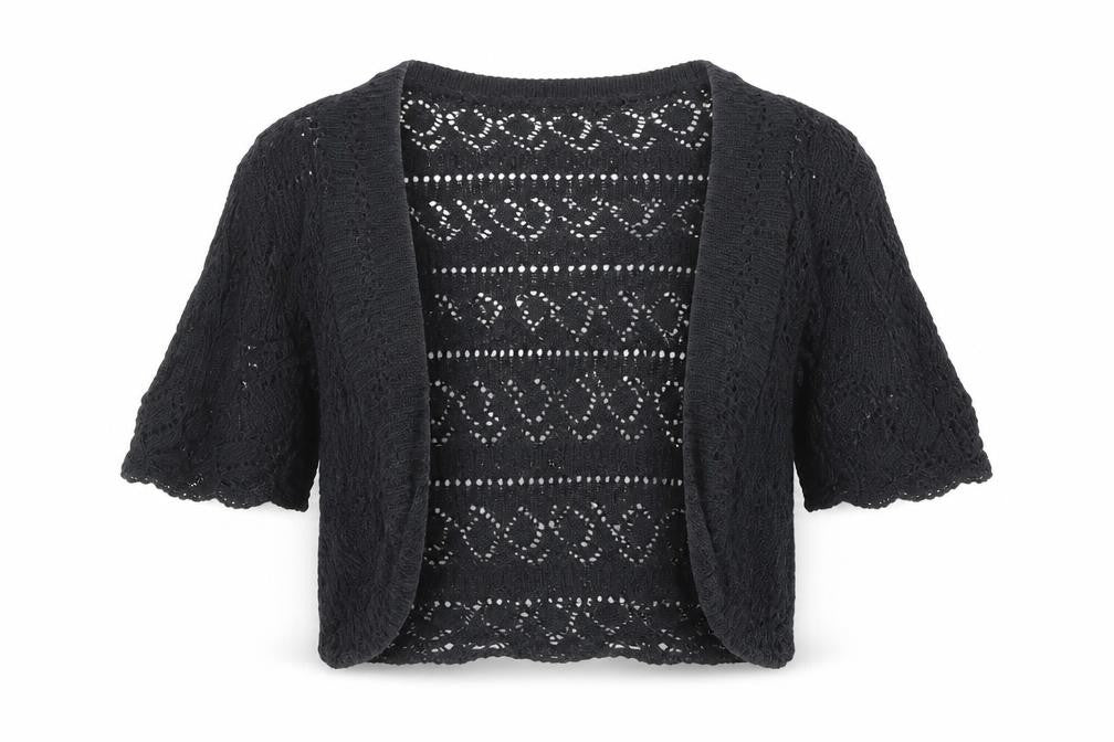 Whisper Womens Black V-Neck Acrylic Cardigan Jumper Size S