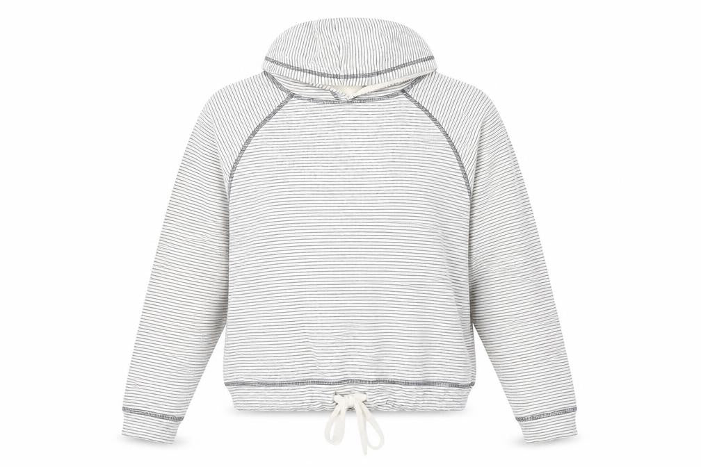 F&F Womens White Round Neck Striped 100% Cotton Pullover Jumper Size 8