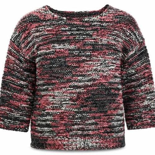 Papaya Womens Pink Boat Neck Geometric Acrylic Pullover Jumper Size M