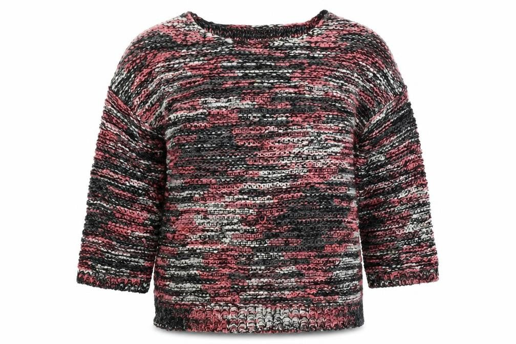 Papaya Womens Pink Boat Neck Geometric Acrylic Pullover Jumper Size M